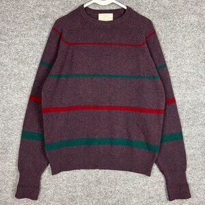 VINTAGE Lord Jeff Sweater Sz Large Stripe Australian Lamb Wool Made in USA‎